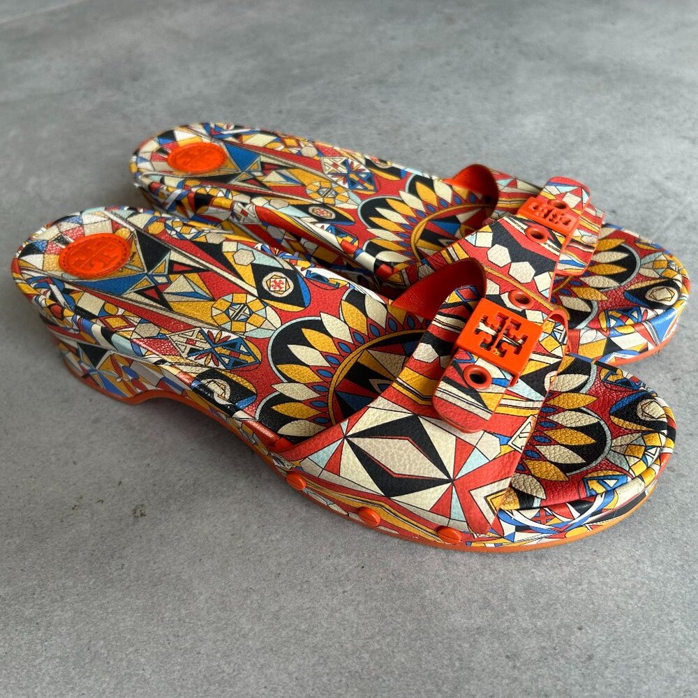 Tory Burch Platform Slides Colorful